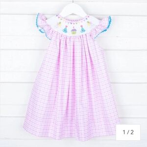 NWT First Birthday Pink Gingham Kids Dress